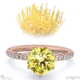 pin cushion fynbos yellow lab grown diamond side diamond engagement ring rose gold with 18k rose gold metal and round shape diamond