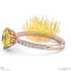 pin cushion fynbos yellow lab grown diamond side diamond engagement ring rose gold with 18k rose gold metal and round shape diamond