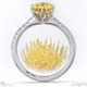 pin cushion fynbos yellow natural diamond side diamond engagement ring white gold with 18k white gold metal and round shape diamond