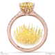 pin cushion fynbos yellow lab grown diamond side diamond engagement ring rose gold with 18k rose gold metal and round shape diamond