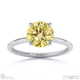 yellow lab grown diamond round solitaire claw engagement ring platinum with platinum metal and round shape diamond