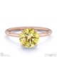 yellow lab grown diamond round solitaire claw engagement ring rose gold with 18k rose gold metal and round shape diamond