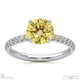 yellow lab grown diamond cat claw round side stone engagement ring white gold with 18k white gold metal and round shape diamond