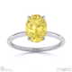yellow natural diamond oval solitaire claw engagement ring white gold with 9k white gold metal and oval shape diamond