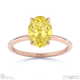 yellow lab grown diamond oval solitaire claw engagement ring rose gold with 18k rose gold metal and oval shape diamond