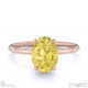 yellow lab grown diamond oval solitaire claw engagement ring rose gold with 18k rose gold metal and oval shape diamond