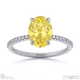 yellow lab grown diamond oval side stone claw engagement ring white gold with 18k white gold metal and oval shape diamond