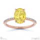 yellow lab grown diamond oval side stone claw engagement ring rose gold with 9k rose gold metal and oval shape diamond