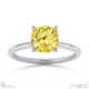 yellow lab grown diamond cushion solitaire claw engagement ring white gold with 9k white gold metal and cushion shape diamond