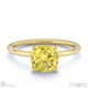 yellow lab grown diamond cushion solitaire claw engagement ring yellow gold with 9k yellow gold metal and cushion shape diamond