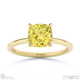 yellow lab grown diamond cushion solitaire claw engagement ring yellow gold with 9k yellow gold metal and cushion shape diamond