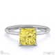 yellow natural diamond princess solitaire claw engagement ring white gold with 18k white gold metal and princess shape diamond