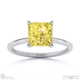 yellow natural diamond princess solitaire claw engagement ring white gold with 18k white gold metal and princess shape diamond