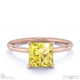 yellow lab grown diamond princess solitaire claw engagement ring rose gold with 18k rose gold metal and princess shape diamond