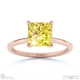 yellow lab grown diamond princess solitaire claw engagement ring rose gold with 18k rose gold metal and princess shape diamond