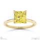 yellow lab grown diamond princess solitaire claw engagement ring yellow gold with 9k yellow gold metal and princess shape diamond