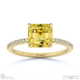 yellow lab grown diamond asscher side stone claw engagement ring yellow gold with 9k yellow gold metal and asscher shape diamond