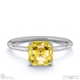 yellow lab grown diamond asscher solitaire claw engagement ring platinum with platinum metal and asscher shape diamond