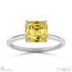yellow lab grown diamond asscher solitaire claw engagement ring platinum with platinum metal and asscher shape diamond