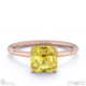 yellow lab grown diamond asscher solitaire claw engagement ring rose gold with 9k rose gold metal and asscher shape diamond