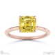 yellow lab grown diamond asscher solitaire claw engagement ring rose gold with 9k rose gold metal and asscher shape diamond