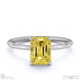 yellow lab grown diamond emerald solitaire claw engagement ring white gold with 9k white gold metal and emerald shape diamond