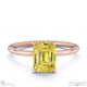 yellow lab grown diamond emerald solitaire claw engagement ring rose gold with 9k rose gold metal and emerald shape diamond