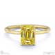 yellow lab grown diamond emerald solitaire claw engagement ring yellow gold with 9k yellow gold metal and emerald shape diamond