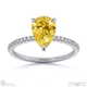 yellow natural diamond pear side stone claw engagement ring white gold with 9k white gold metal and pear shape diamond