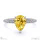 yellow natural diamond pear side stone claw engagement ring white gold with 9k white gold metal and pear shape diamond