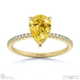yellow lab grown diamond pear side stone claw engagement ring yellow gold with 9k yellow gold metal and pear shape diamond