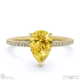 yellow lab grown diamond pear side stone claw engagement ring yellow gold with 9k yellow gold metal and pear shape diamond