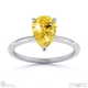 yellow lab grown diamond pear solitaire claw engagement ring white gold with 18k white gold metal and pear shape diamond