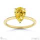 yellow natural diamond pear solitaire claw engagement ring yellow gold with 9k yellow gold metal and pear shape diamond