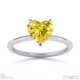 yellow natural diamond heart solitaire claw engagement ring white gold with 18k white gold metal and heart shape diamond