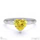yellow natural diamond heart solitaire claw engagement ring white gold with 18k white gold metal and heart shape diamond