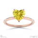 yellow lab grown diamond heart solitaire claw engagement ring rose gold with 18k rose gold metal and heart shape diamond