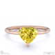 yellow lab grown diamond heart solitaire claw engagement ring rose gold with 18k rose gold metal and heart shape diamond