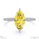 yellow lab grown diamond marquise side stone claw engagement ring platinum with platinum metal and marquise shape diamond