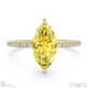 yellow lab grown diamond marquise side stone claw engagement ring yellow gold with 18k yellow gold metal and marquise shape diamond