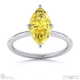 yellow lab grown diamond marquise solitaire claw engagement ring white gold with 9k white gold metal and marquise shape diamond