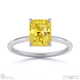 yellow lab grown diamond radiant solitaire claw engagement ring white gold with 18k white gold metal and radiant shape diamond