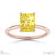 yellow natural diamond radiant solitaire claw engagement ring rose gold with 9k rose gold metal and radiant shape diamond