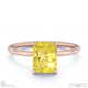 yellow natural diamond radiant solitaire claw engagement ring rose gold with 9k rose gold metal and radiant shape diamond