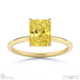 yellow natural diamond radiant solitaire claw engagement ring yellow gold with 18k yellow gold metal and radiant shape diamond