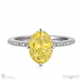 yellow lab grown diamond four claw hidden halo engagement ring platinum with platinum metal and oval shape diamond