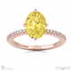 yellow natural diamond low hidden halo oval cut cross claws engagement ring rose gold with 9k rose gold metal and oval shape diamond