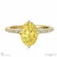 yellow lab grown diamond low hidden halo oval cut cross claws engagement ring yellow gold with 9k yellow gold metal and oval shape diamond