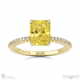 yellow natural diamond low hidden halo radiant cut engagement ring yellow gold with 9k yellow gold metal and radiant shape diamond