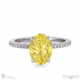 yellow lab grown diamond four claw hidden halo side diamond engagement ring white gold with 9k white gold metal and oval shape diamond